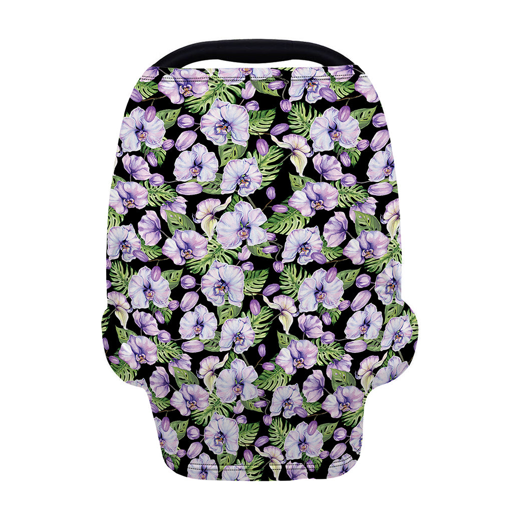Watercolor Cattleya Pattern Print Baby Seat Cover
