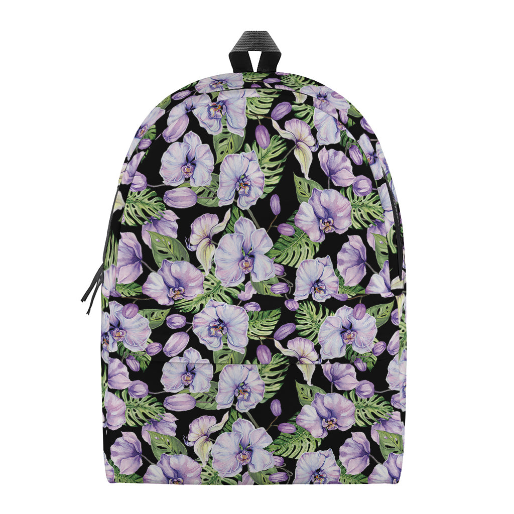 Watercolor Cattleya Pattern Print Backpack