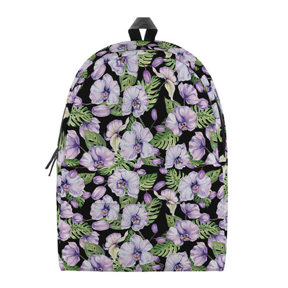 Watercolor Cattleya Pattern Print Backpack