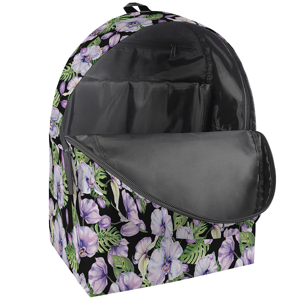 Watercolor Cattleya Pattern Print Backpack