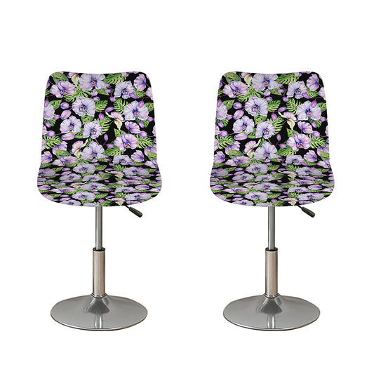 Watercolor Cattleya Pattern Print Bar Stool Covers