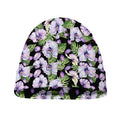 Watercolor Cattleya Pattern Print Beanie