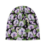 Watercolor Cattleya Pattern Print Beanie