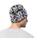Watercolor Cattleya Pattern Print Beanie