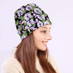 Watercolor Cattleya Pattern Print Beanie