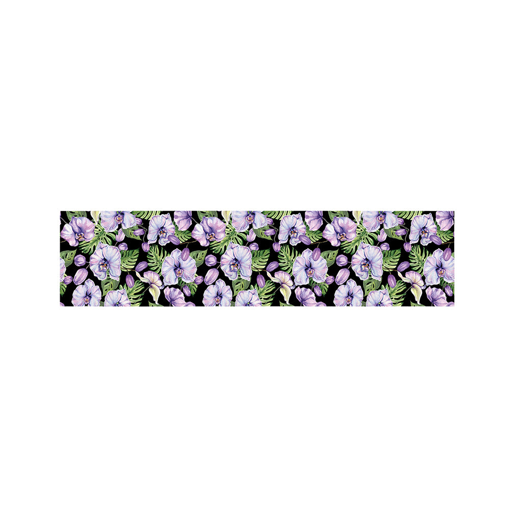 Watercolor Cattleya Pattern Print Bed Runner