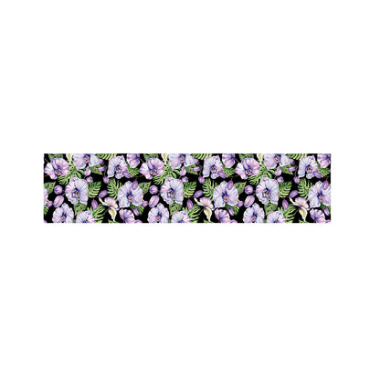 Watercolor Cattleya Pattern Print Bed Runner