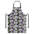 Watercolor Cattleya Pattern Print Bib Apron With Pocket