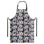 Watercolor Cattleya Pattern Print Bib Apron With Pocket