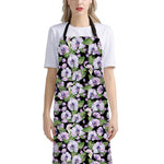 Watercolor Cattleya Pattern Print Bib Apron With Pocket