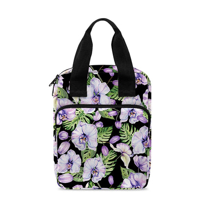 Watercolor Cattleya Pattern Print Bible Tote Bag