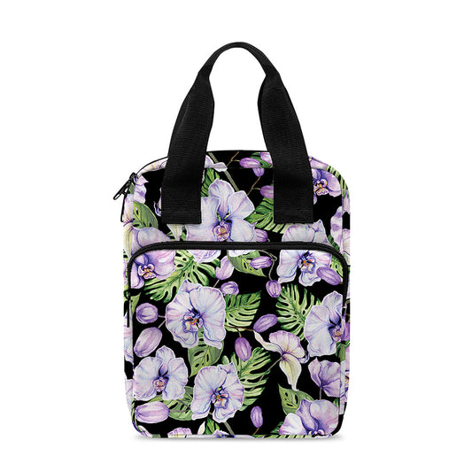 Watercolor Cattleya Pattern Print Bible Tote Bag
