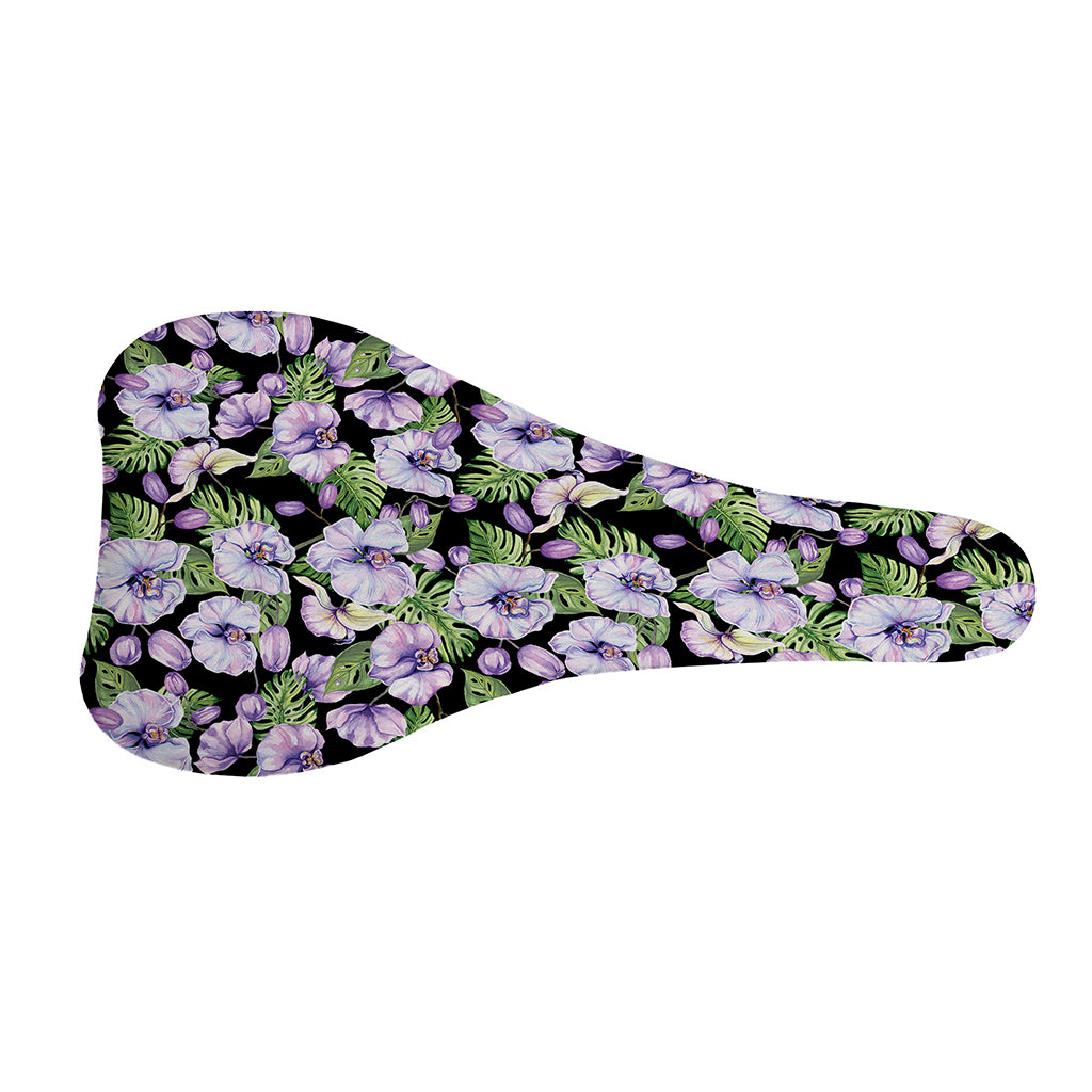 Watercolor Cattleya Pattern Print Bicycle Seat Cover