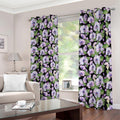 Watercolor Cattleya Pattern Print Dimout Grommet Curtains