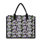 Watercolor Cattleya Pattern Print Canvas Tote Bag