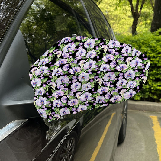 Watercolor Cattleya Pattern Print Car Side Mirror Covers