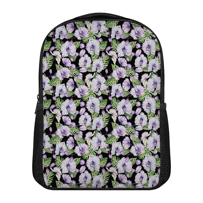 Watercolor Cattleya Pattern Print Casual Backpack