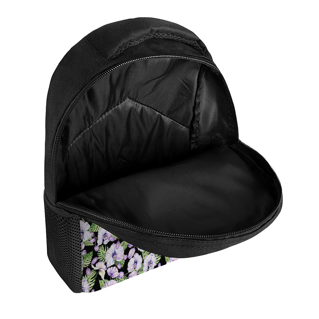 Watercolor Cattleya Pattern Print Casual Backpack