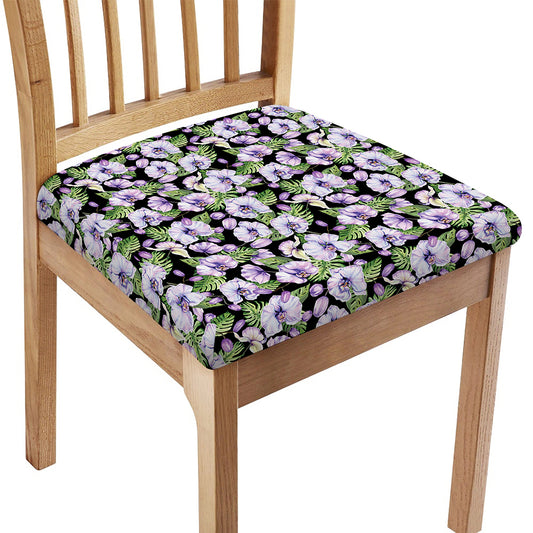 Watercolor Cattleya Pattern Print Chair Cushion Cover