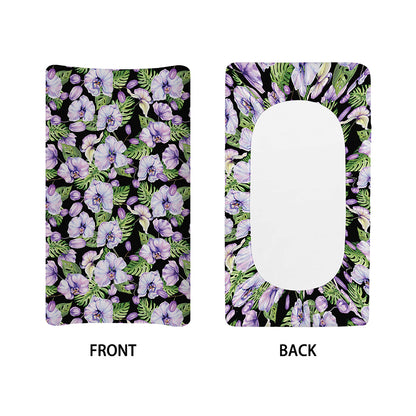 Watercolor Cattleya Pattern Print Changing Pad Cover
