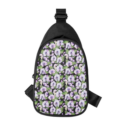 Watercolor Cattleya Pattern Print Chest Bag