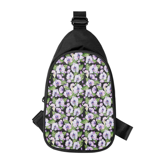 Watercolor Cattleya Pattern Print Chest Bag