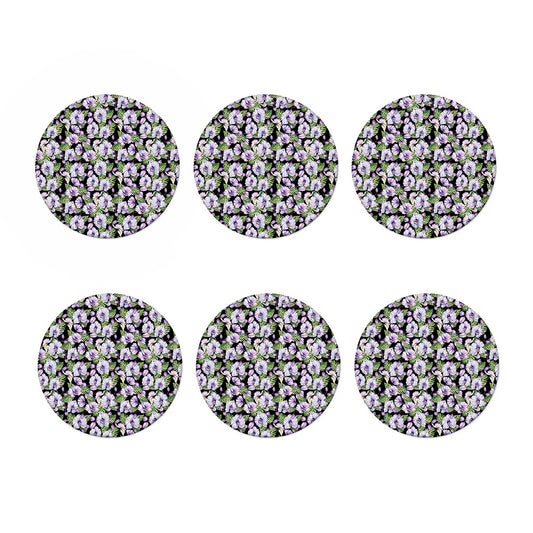 Watercolor Cattleya Pattern Print Coaster Set