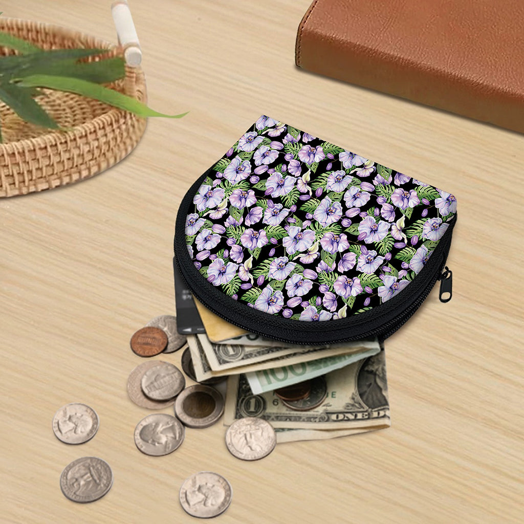 Watercolor Cattleya Pattern Print Coin Purse