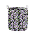Watercolor Cattleya Pattern Print Collapsible Laundry Basket