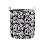Watercolor Cattleya Pattern Print Collapsible Laundry Basket