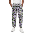 Watercolor Cattleya Pattern Print Cotton Sweatpants