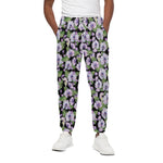 Watercolor Cattleya Pattern Print Cotton Pants