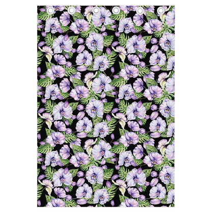 Watercolor Cattleya Pattern Print Curtain