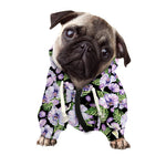 Watercolor Cattleya Pattern Print Dog Zip Up Hoodie
