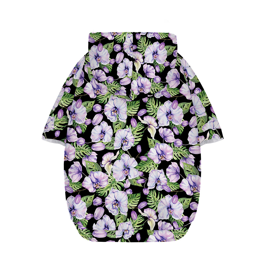 Watercolor Cattleya Pattern Print Dog Zip Up Hoodie