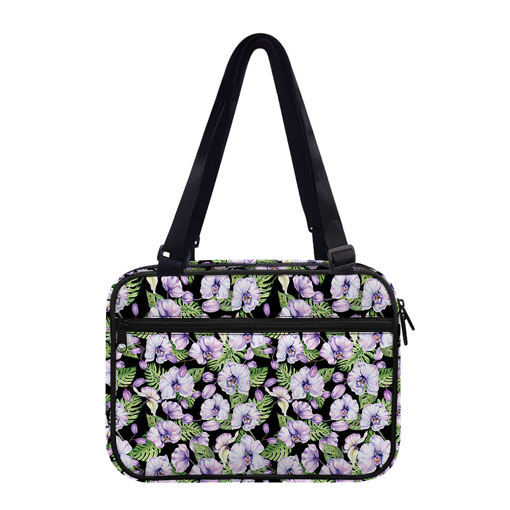 Watercolor Cattleya Pattern Print Double Strap Bible Bag