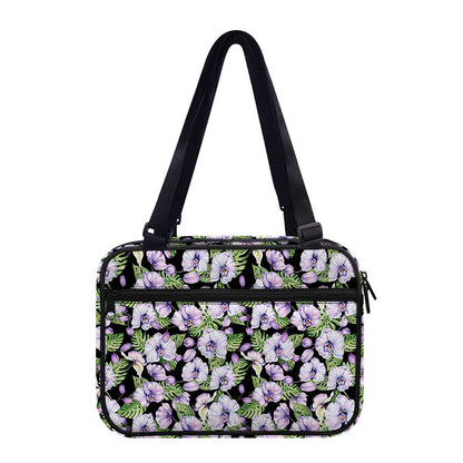 Watercolor Cattleya Pattern Print Double Strap Bible Bag
