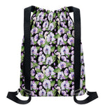 Watercolor Cattleya Pattern Print Drawstring Backpack