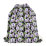 Watercolor Cattleya Pattern Print Drawstring Bag