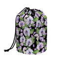 Watercolor Cattleya Pattern Print Drawstring Makeup Bag
