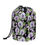 Watercolor Cattleya Pattern Print Drawstring Makeup Bag