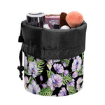Watercolor Cattleya Pattern Print Drawstring Makeup Bag