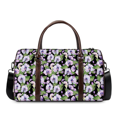 Watercolor Cattleya Pattern Print Duffle Bag