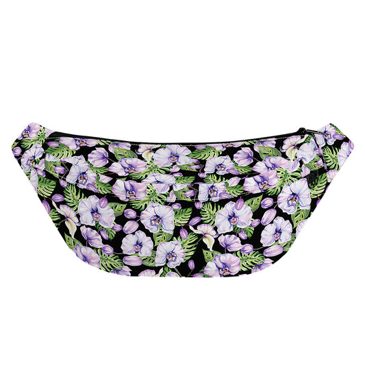 Watercolor Cattleya Pattern Print Fanny Pack