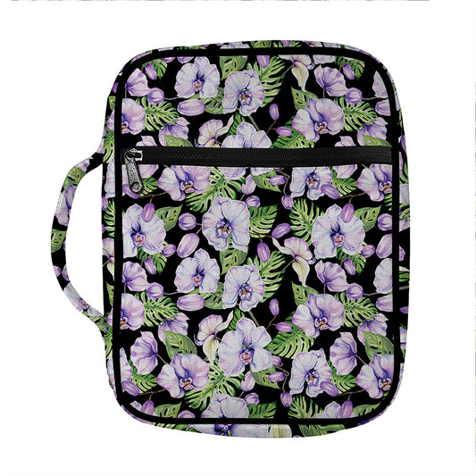 Watercolor Cattleya Pattern Print Front Pocket Bible Bag