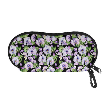 Watercolor Cattleya Pattern Print Glasses Case