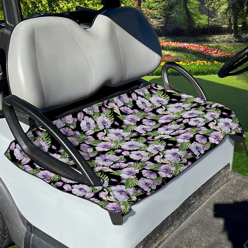 Watercolor Cattleya Pattern Print Golf Cart Seat Cover