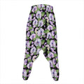 Watercolor Cattleya Pattern Print Hammer Pants