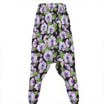 Watercolor Cattleya Pattern Print Hammer Pants
