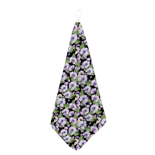 Watercolor Cattleya Pattern Print Hand Towel